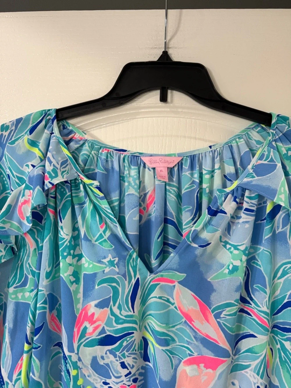 Lilly Pulitzer Elora Top Bennet Blue Celestial Seas Size Women's XL - Picture 3 of 7